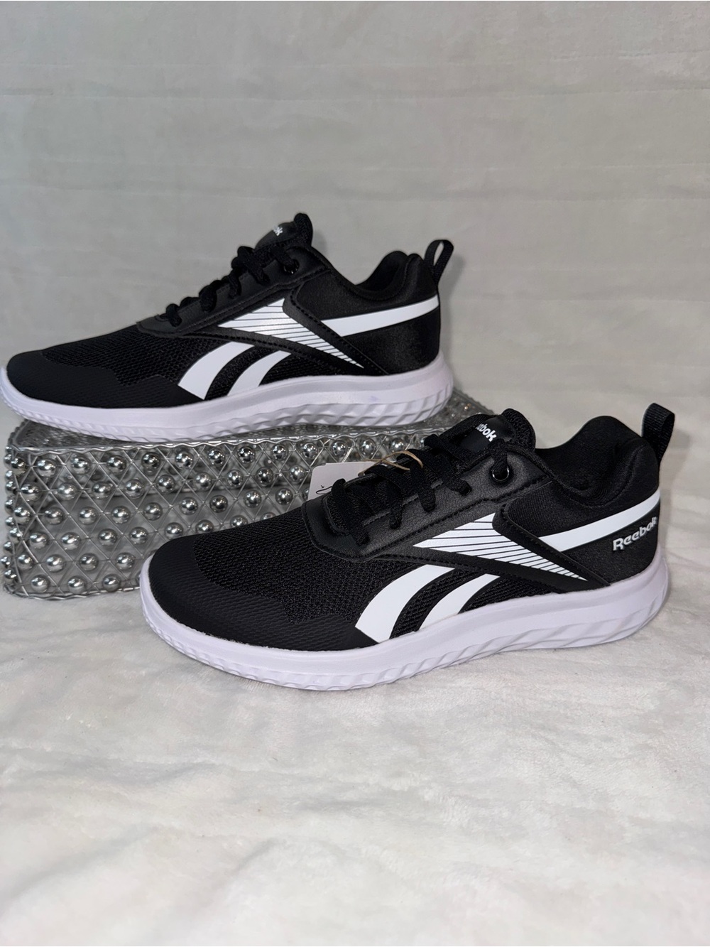 Reebok Rush Runner 5 Black White Kids Youth 3 Women’s 4.5 100237345 NWT - Picture 4 of 14